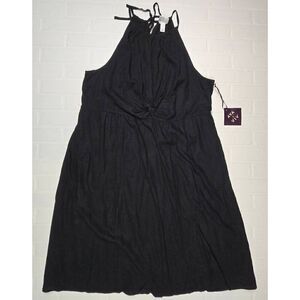 Ava & Viv Black Halter Style Dress 2X